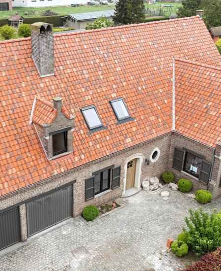 Twee Velux-dakramen geplaatst in een hellend pannendak in Geraardsbergen